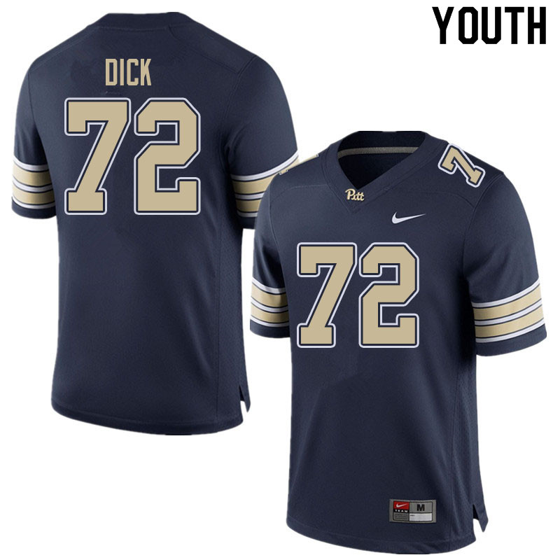 Youth #72 Liam Dick Pitt Panthers College Football Jerseys Sale-Home Navy